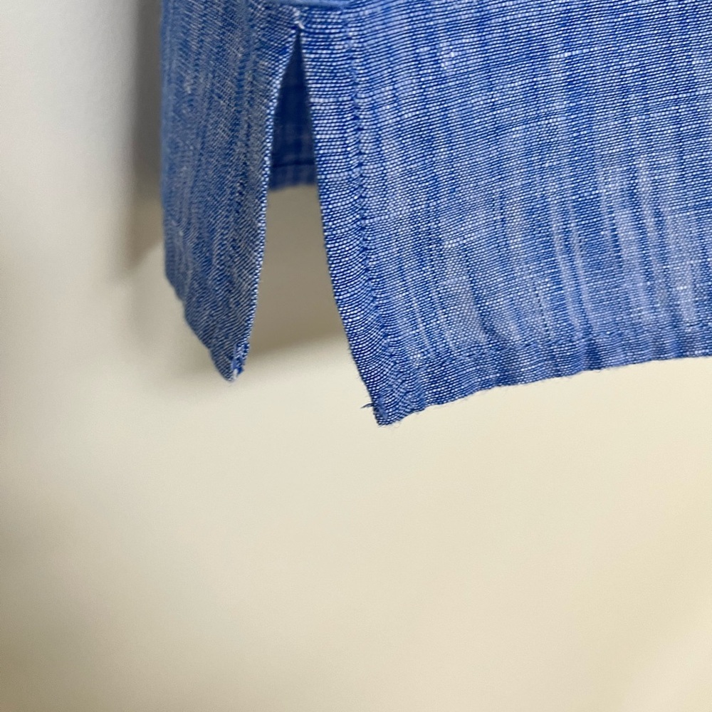 Talbots Blue background Embroidered Tropical Desi… - image 7